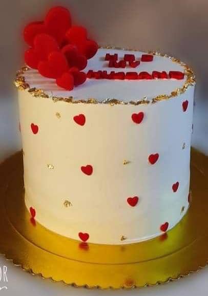 Heart cake à la crème naturelle