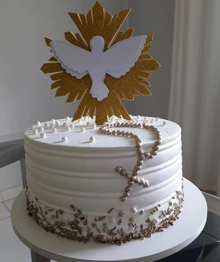 Baptism cake à la crème naturelle